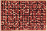 handmade Modern Kafkaz Red Tan Hand Knotted RECTANGLE 100% WOOL area rug 9' x 12'