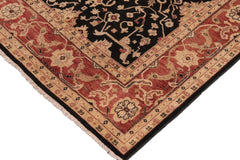 handmade Transitional Kafkaz Black Rust Hand Knotted RECTANGLE 100% WOOL area rug 9' x 12'