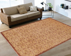 handmade Transitional Kafkaz Tan Brown Hand Knotted RECTANGLE 100% WOOL area rug 9' x 12'