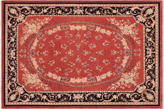 handmade Transitional Kafkaz Rust Black Hand Knotted RECTANGLE 100% WOOL area rug 9' x 12'