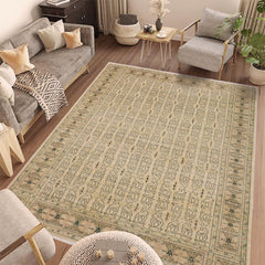 handmade Transitional Kafkaz Beige Brown Hand Knotted RECTANGLE 100% WOOL area rug 9' x 12'