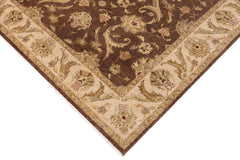 handmade Traditional Kafkaz Brown Tan Hand Knotted RECTANGLE 100% WOOL area rug 9x12