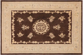 handmade Traditional Kafkaz Brown Beige Hand Knotted RECTANGLE 100% WOOL area rug 9' x 12'