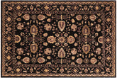 handmade Traditional Kafkaz Black Aubergine Hand Knotted RECTANGLE 100% WOOL area rug 8x11