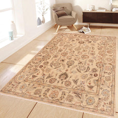 handmade Traditional Kafkaz Beige Tan Hand Knotted RECTANGLE 100% WOOL area rug 9x12