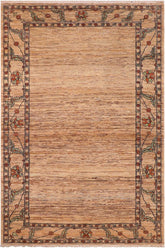 handmade Modern Gabbeh Beige Rust Hand Knotted RECTANGLE 100% WOOL area rug 6 x 9