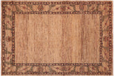 handmade Modern Gabbeh Beige Rust Hand Knotted RECTANGLE 100% WOOL area rug 6' x 8'