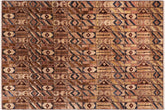 handmade Modern Gabbeh Brown Beige Hand Knotted RECTANGLE 100% WOOL area rug 6' x 9'