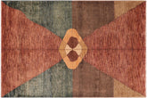 handmade Modern Gabbeh Rust Brown Hand Knotted RECTANGLE 100% WOOL area rug 7' x 10'