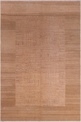 handmade Modern Gabbeh Tan Multi Hand Knotted RECTANGLE 100% WOOL area rug 6  x 9