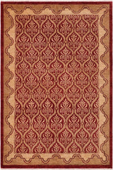 handmade Transitional Kafkaz Red Tan Hand Knotted RECTANGLE 100% WOOL area rug 6 x 9