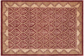 handmade Transitional Kafkaz Red Tan Hand Knotted RECTANGLE 100% WOOL area rug 6' x 9'