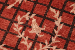 handmade Transitional Kafkaz Rust Black Hand Knotted RECTANGLE 100% WOOL area rug 6 x 9