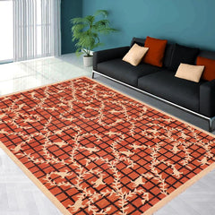 handmade Transitional Kafkaz Orange Tan Hand Knotted RECTANGLE 100% WOOL area rug 6 x 9