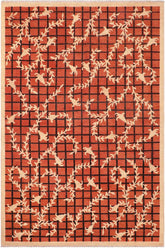 handmade Transitional Kafkaz Orange Tan Hand Knotted RECTANGLE 100% WOOL area rug 6 x 9