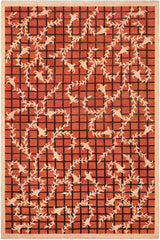 handmade Transitional Kafkaz Orange Tan Hand Knotted RECTANGLE 100% WOOL area rug 6 x 9