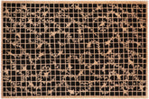 handmade Modern Kafkaz Black Tan Hand Knotted RECTANGLE 100% WOOL area rug 6' x 9'