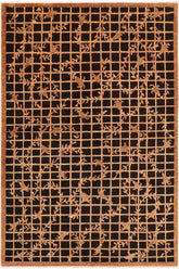 handmade Transitional Kafkaz Black Tan Hand Knotted RECTANGLE 100% WOOL area rug 6 x 9