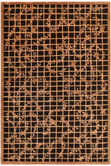 handmade Transitional Kafkaz Black Tan Hand Knotted RECTANGLE 100% WOOL area rug 6 x 9