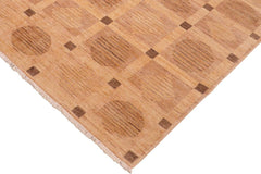 handmade Modern Kafkaz Tan Brown Hand Knotted RECTANGLE 100% WOOL area rug 6  x 9