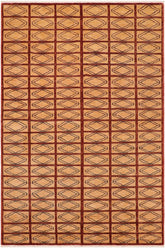 handmade Modern Gabbeh Beige Rust Hand Knotted RECTANGLE 100% WOOL area rug 6 x 9