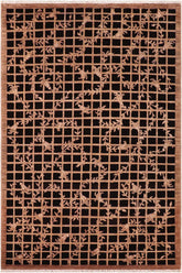 handmade Transitional Kafkaz Black Brown Hand Knotted RECTANGLE 100% WOOL area rug 6 x 9