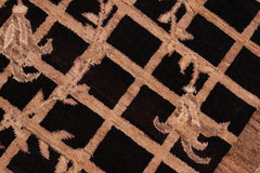 handmade Transitional Kafkaz Black Brown Hand Knotted RECTANGLE 100% WOOL area rug 6 x 9