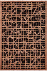 handmade Transitional Kafkaz Black Brown Hand Knotted RECTANGLE 100% WOOL area rug 6 x 9