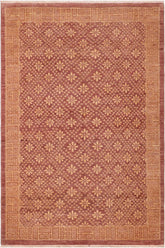 handmade Transitional Kafkaz Red Gold Hand Knotted RECTANGLE 100% WOOL area rug 6 x 9