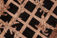 handmade Modern Kafkaz Black Brown Hand Knotted RECTANGLE 100% WOOL area rug 6' x 8'