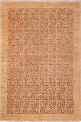 handmade Transitional Kafkaz Red Tan Hand Knotted RECTANGLE 100% WOOL area rug 6 x 9