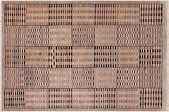 handmade Modern Kafkaz Beige Green Hand Knotted RECTANGLE 100% WOOL area rug 6' x 9'