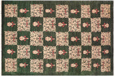 handmade Modern Kafkaz Green Tan Hand Knotted RECTANGLE 100% WOOL area rug 6' x 9'