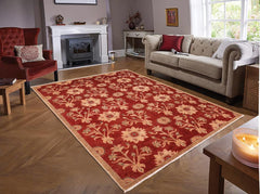 handmade Transitional Kafkaz Rust Brown Hand Knotted RECTANGLE 100% WOOL area rug 6 x 9