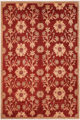 handmade Transitional Kafkaz Rust Brown Hand Knotted RECTANGLE 100% WOOL area rug 6 x 9