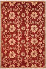 handmade Transitional Kafkaz Rust Brown Hand Knotted RECTANGLE 100% WOOL area rug 6 x 9