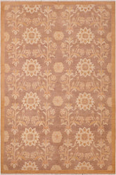 handmade Transitional Kafkaz Brown Gold Hand Knotted RECTANGLE 100% WOOL area rug 6 x 9