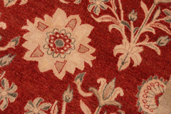 handmade Transitional Kafkaz Rust Tan Hand Knotted RECTANGLE 100% WOOL area rug 6 x 9