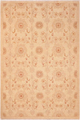 handmade Transitional Kafkaz Beige Gold Hand Knotted RECTANGLE 100% WOOL area rug 6 x 9