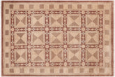 handmade Modern Kafkaz Brown Tan Hand Knotted RECTANGLE 100% WOOL area rug 6' x 9'