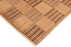 handmade Modern Kafkaz Tan Brown Hand Knotted RECTANGLE 100% WOOL area rug 6  x 9
