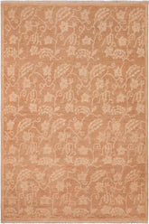 handmade Transitional Kafkaz Brown Tan Hand Knotted RECTANGLE 100% WOOL area rug 6 x 9