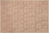 handmade Modern Kafkaz Brown Tan Hand Knotted RECTANGLE 100% WOOL area rug 6' x 9'