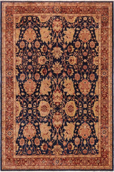 handmade Traditional Kafkaz Blue Lt. Brown Hand Knotted RECTANGLE 100% WOOL area rug 10 x 14