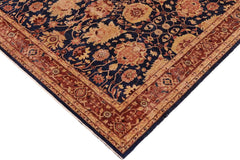 handmade Traditional Kafkaz Blue Lt. Brown Hand Knotted RECTANGLE 100% WOOL area rug 10 x 14