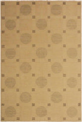 handmade Modern Kafkaz Tan Green Hand Knotted RECTANGLE 100% WOOL area rug 10 x 14