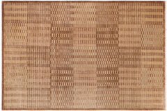 Contemporary Gabbeh Joeann Brown/Green Wool Rug - 9'11'' x 13'7''