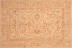 handmade Traditional Kafkaz Beige Tan Hand Knotted RECTANGLE 100% WOOL area rug 7x8