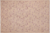 handmade Modern Kafkaz Tan Rose Hand Knotted RECTANGLE 100% WOOL area rug 6' x 9'