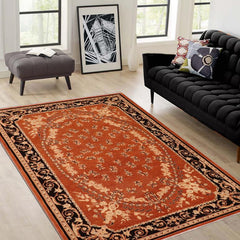 handmade Traditional Kafkaz Rust Black Hand Knotted RECTANGLE 100% WOOL area rug 6 x 9